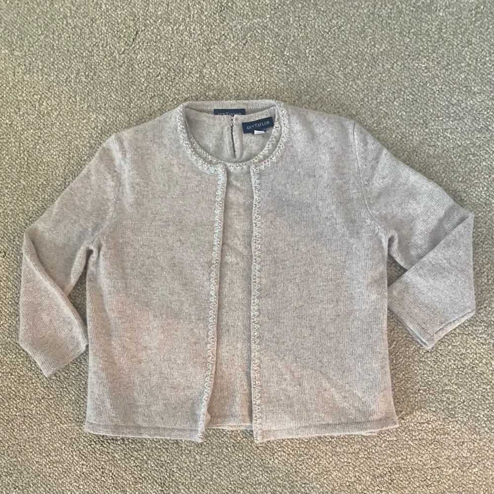 Ann Taylor beaded sweater set, size medium